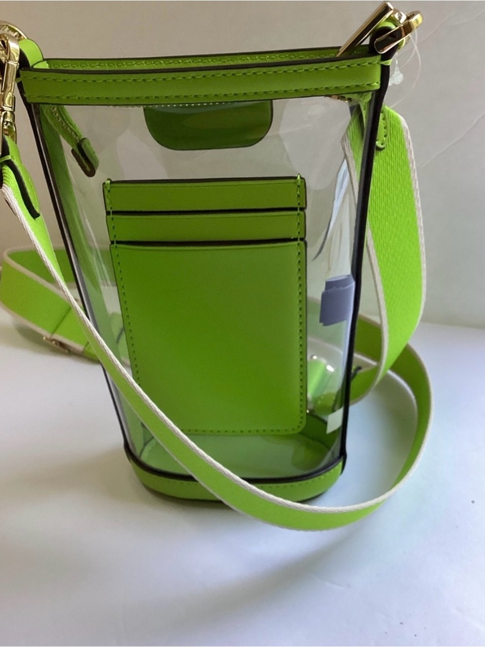 kate spade Clear Crossbody Bag with Lime Green Trim - Picture 4 of 5